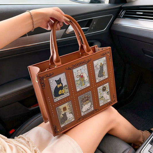 Cat Elf Print Tote Bag For Women Stylish Versatile Top-handle Handbag With Detachable Shoulder Strap Daily Datingcrossbody Bag