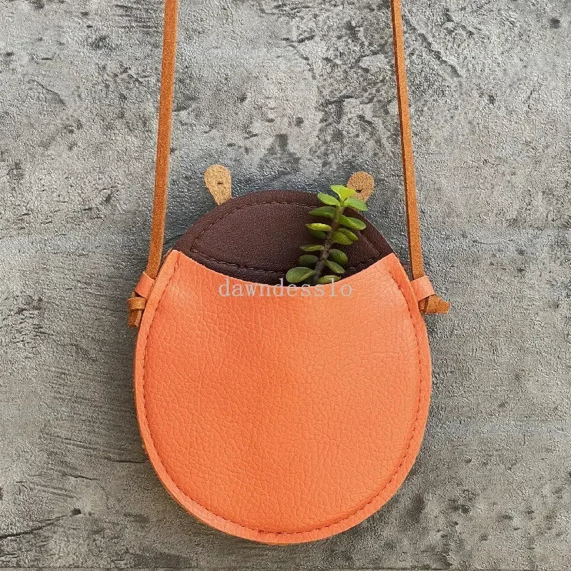 Mini bolsos de dibujos animados bonitos para niñas pequeñas, bandolera con forma de calabaza, pera o mariquita, pequeños bolsos de mano Kawaii para bebés y niños, regalo