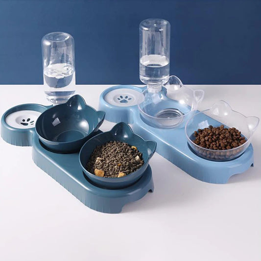 3 in 1 Cat Feeder, Automatic Water Dispenser, Double Bowl, Pet Bowl for Small Dogs Cats, Pet Food Container, Cat Accessories