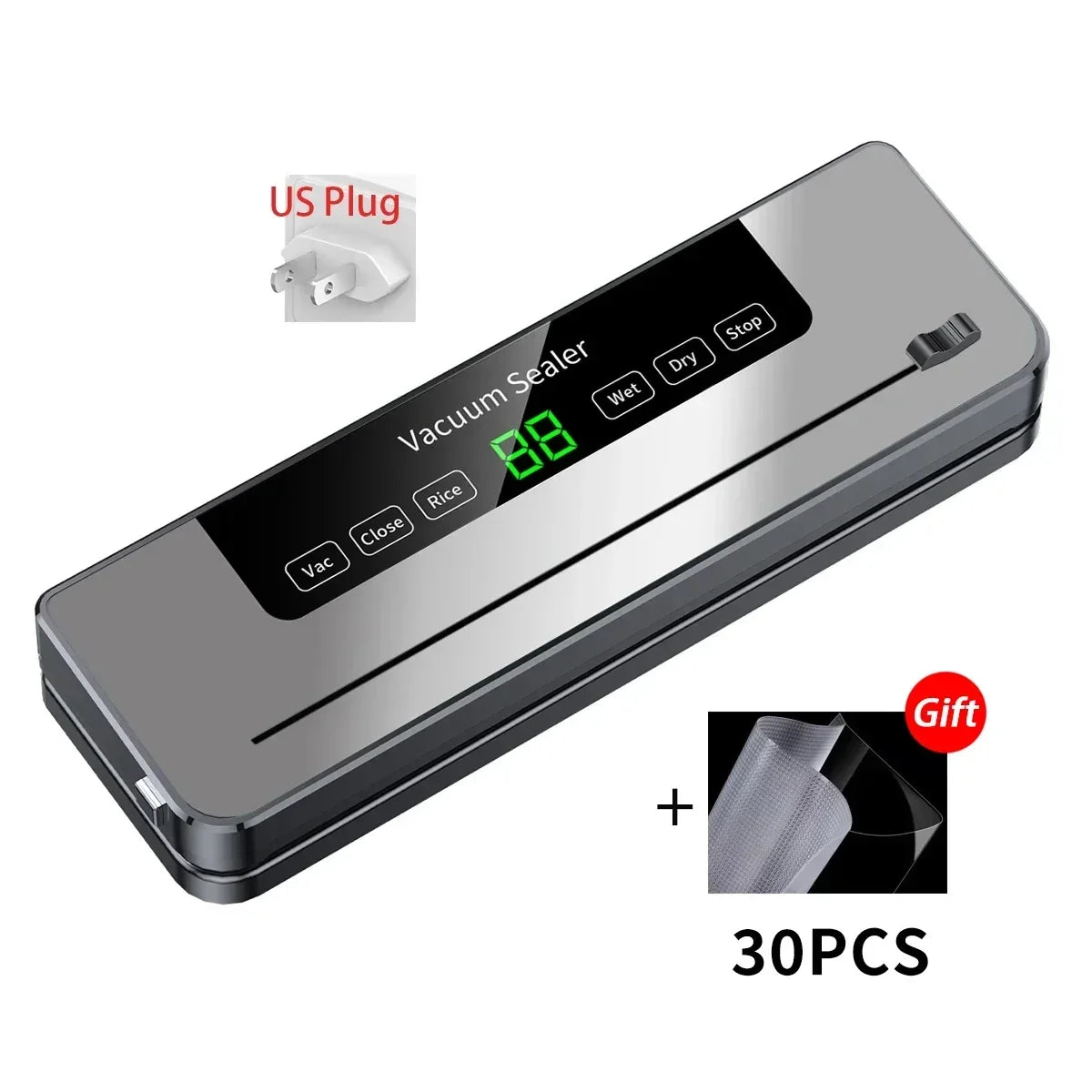 Food Vacuum Sealer Machine Wet Dry With UV Kitchen Storage Sealing Machine Built-in Cutter Food Vacuum Packaging Machine
