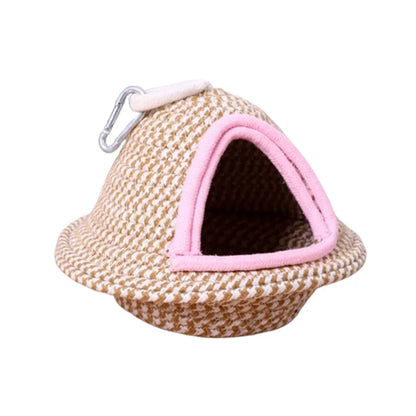 Nido jaula de pájaros para dormir abrigado, tejido a mano, a prueba de viento, cama colgante para pájaros, engrosado, resistente a las mordeduras, hábitat para mascotas, periquito