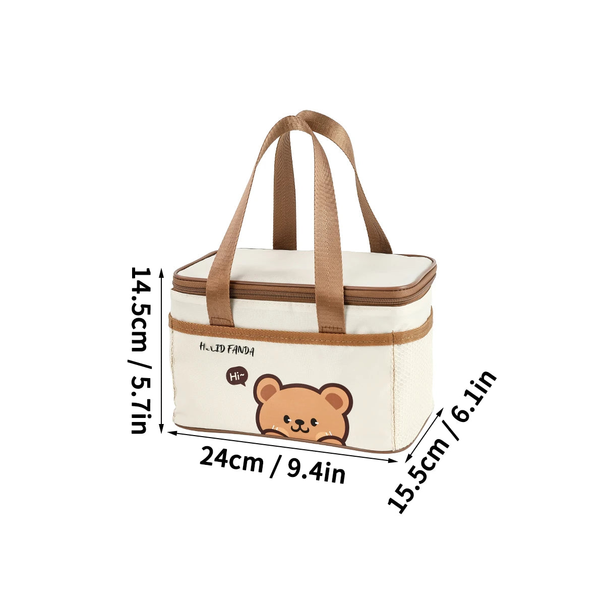 WORTHBUY Cute Thermal Lunch Box Bag, Student Portable Large Capacity Insulated Lunch Bag, Waterproof Reusable Picnic Cooler Bag