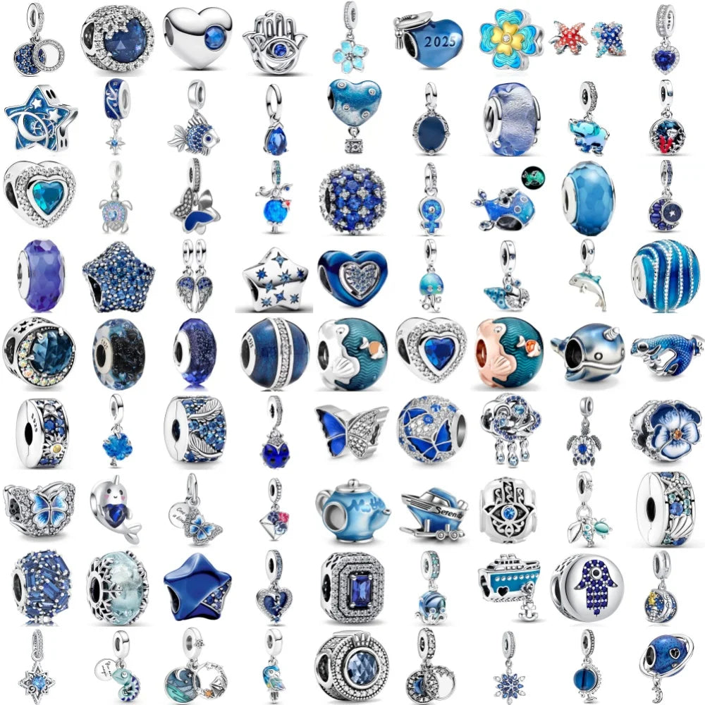 New Hot Selling Blue Pentagram, Butterfly Bead Turtle, Fish Pendant Suitable for European Original Bracelet DIY Exquisite Jewelry