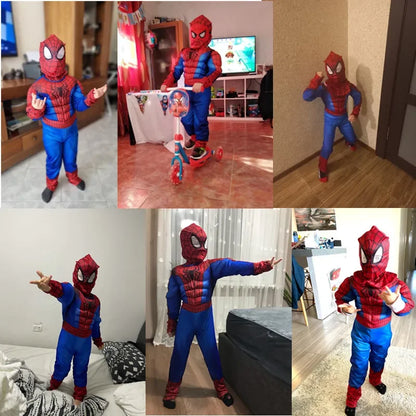 Boys Girls Superhero Costume Movie Characters Cosplay Jumpsuit with Halloween Mask Party Cosplay Outfit for Holiday Dress Up