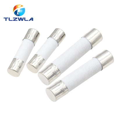 10PCS, 5X20MM 6X30MM Fast Blow Ceramic Fuse, 5*20mm 250V 0.1A 0.25A 0.5A 1A 1.5A 2A 2.5A 3A 3.15A 4A-30A Slow Break The Fuse Tube