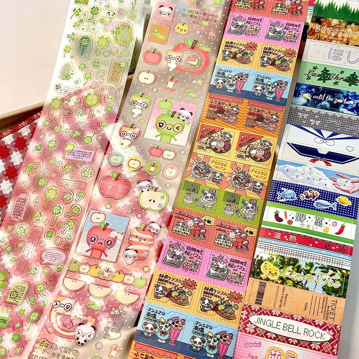 Vintage PET Sticker Tapes, Four-leaf Clover Deco Stickers for Scrapbooking, Cute Washi Tape for Diy Arts Crafts Album