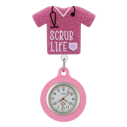 Hospital Health Care Shiny Heart Medical Icons Cartoon Lovely Nurse Doctor Clip Pocket Watches Hang Clock Gift Watch
