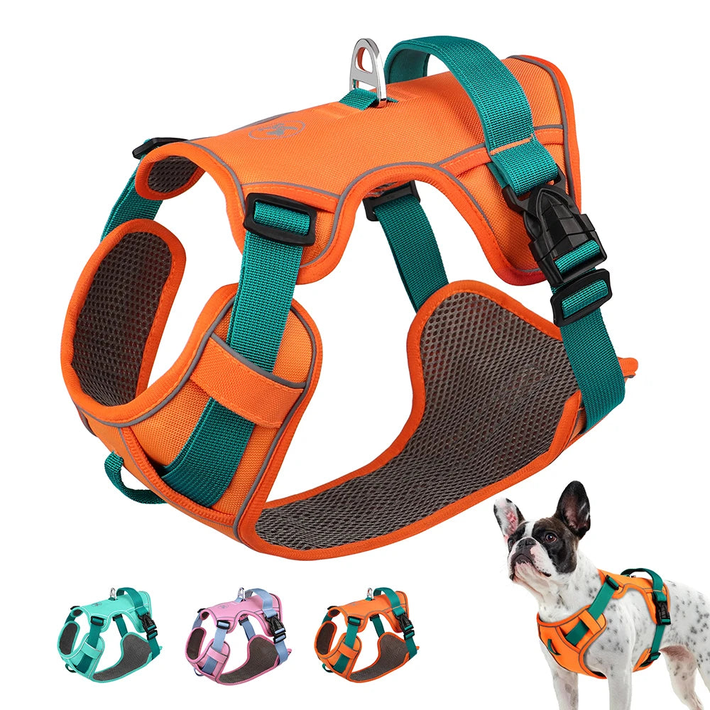 Mesh Breathable Dog Harness, Nylon Reflective Dog Harnesses Vest, Durable Pet Training Vest, Adjustable for Small Medium Large Dogs