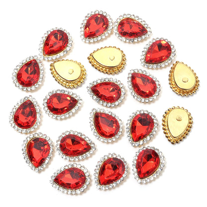 14x18mm, Sunflower Sewing Claw Rhinestones, Crystals Glass Beads, Buttons Stones, Sew On Rhinestone for Clothes, Sewing Accessories