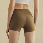 Hip lifting fitness yoga shorts, three-quarter pants, female high-waisted peach nude running sports shorts, quick-drying, GymHUB