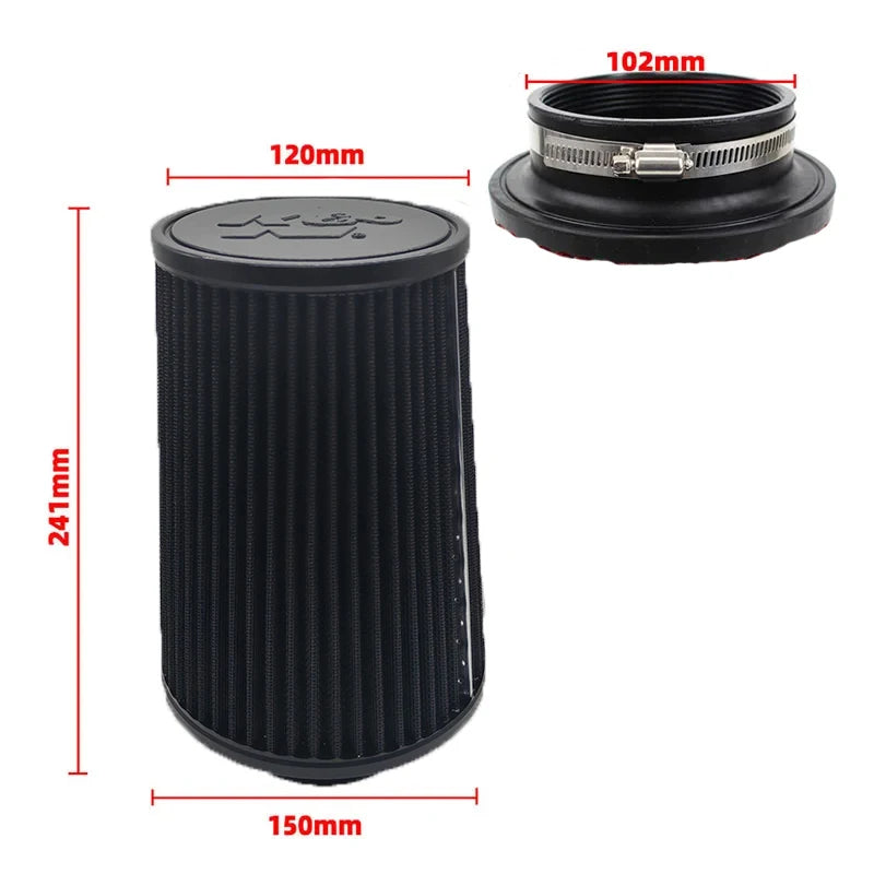 Car Mushroom Head Universal High Flow Intake Air Filter 102mm 89mm 76mm 3 3.5 4 Inch Cone Tapered Air filters for K&N 14084-2