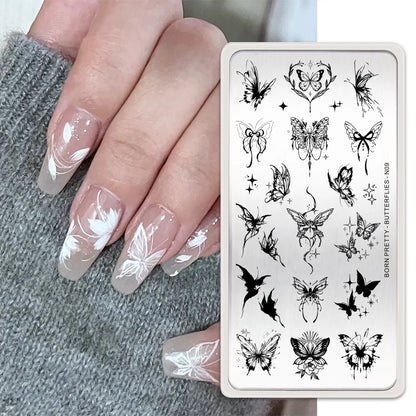 BORN PRETTY Stamping Plate Snowflake Winter Christmas Flower Snakes Design For Nail Polish Printing Template Tools Supplies