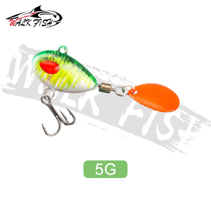 WALK FISH Sinking 3g-21g VIB Lure Spoon Spinner Fishing Bait Wobblers Metal Jig Rotating Sequin Tail Far Casting For Sea Bass