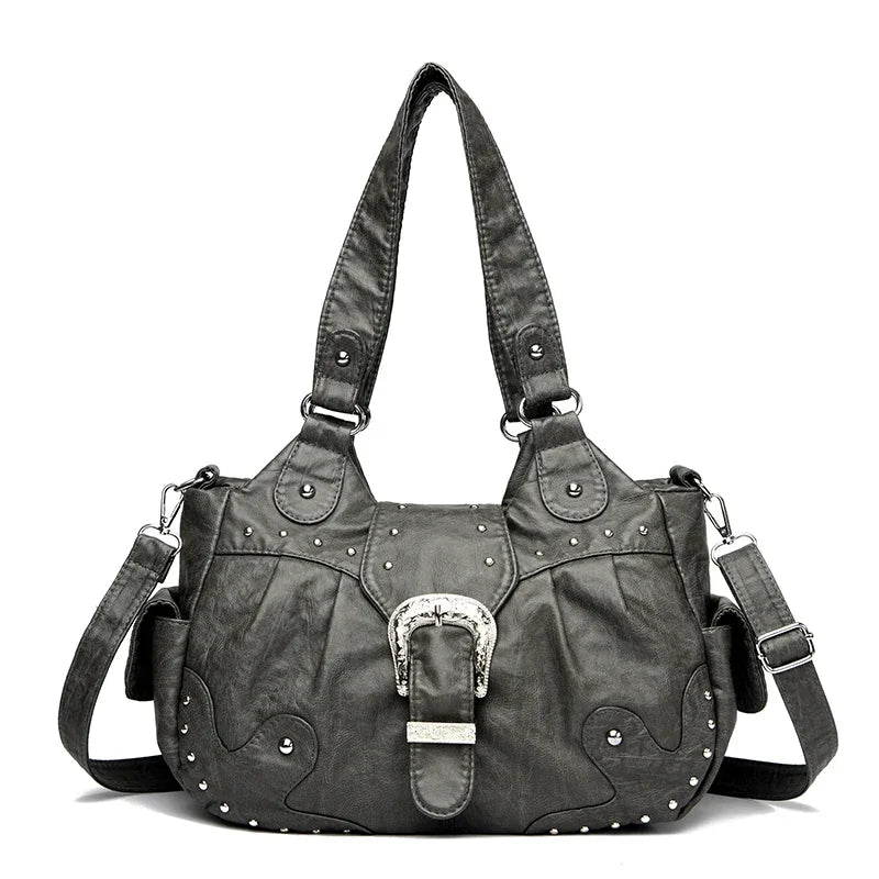 Luxury Designer Handbag Women High capacity Vintage Soft Leather Ladies Casual Large Capacity Shoulder Crossbody Bag Travel Sac