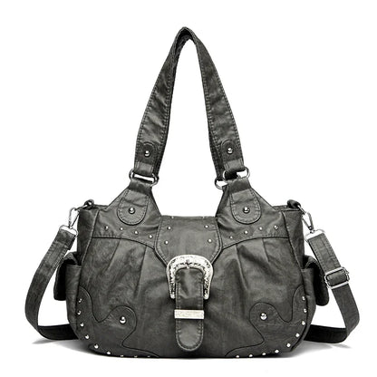 Luxury Designer Handbag Women High capacity Vintage Soft Leather Ladies Casual Large Capacity Shoulder Crossbody Bag Travel Sac
