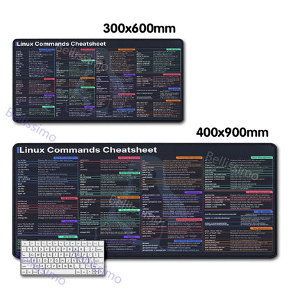 Linux Commands Line keyboard mouse pad Large mousepad Shortcuts for Red Hat Ubuntu OpenSUSE Arch Debian Unix Programmer Desk Mat