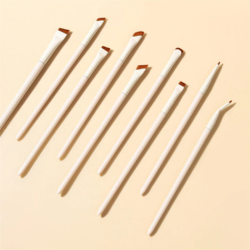 1/3/7/9pcs White Upgrade Blade Eyeliner Brush Eye Makeup Brushes Set Ultra Thin Fine Angle Flat Eyebrow Precise Detail Brush