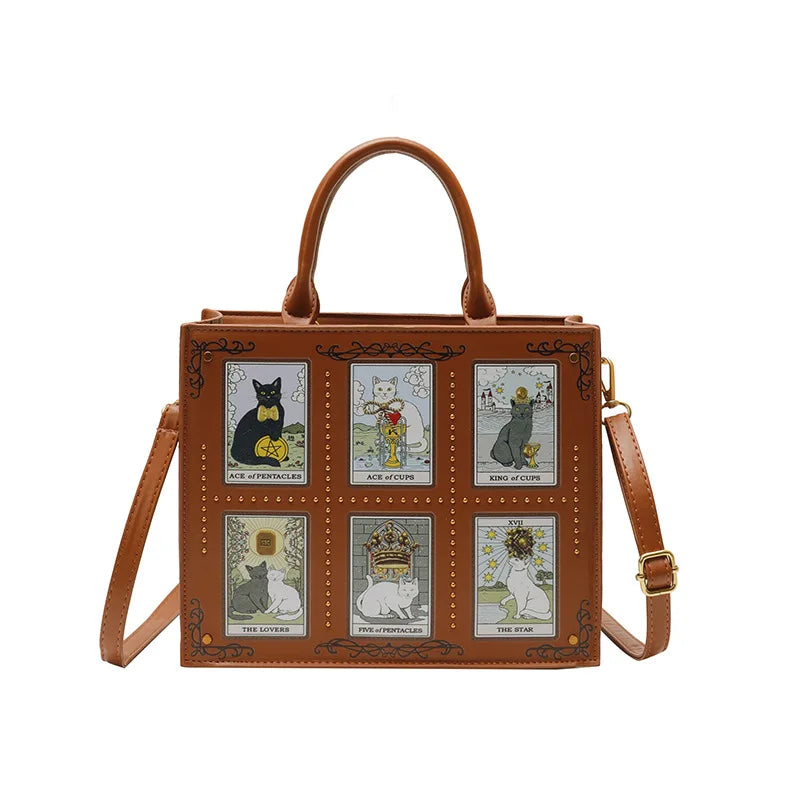 Cat Elf Print Tote Bag For Women Stylish Versatile Top-handle Handbag With Detachable Shoulder Strap Daily Datingcrossbody Bag