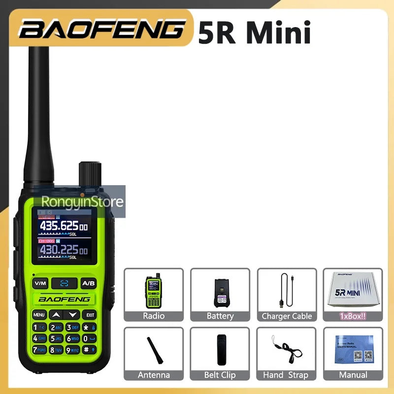 UV 5R Mini Baofeng Walkie Talkie Bluetooth 5W Dual-Band VHF/UHF USB-C Charging Fits All Team Operations For Hotel Security Camp
