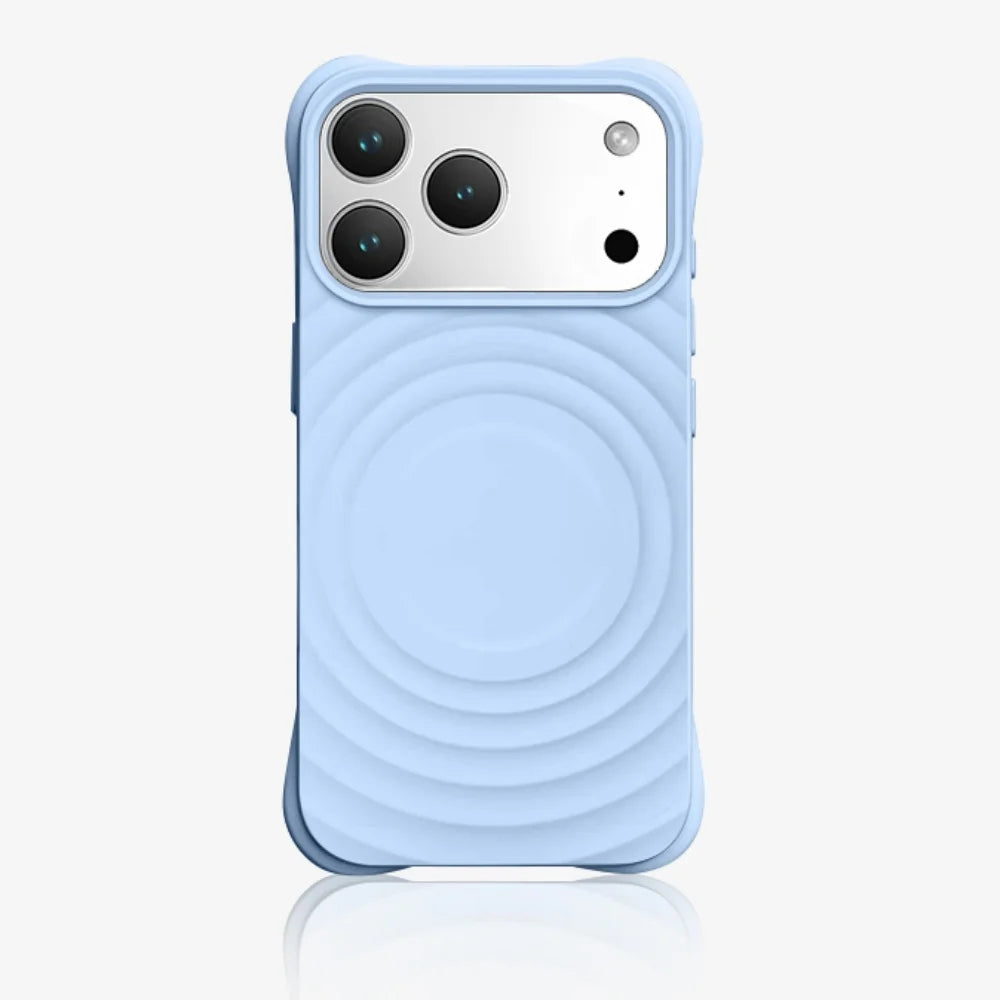 Shockproof Water Ripple Magnet Case For iPhone 17 Air 16 15 14 13 Pro Max Plus For Magsafe Candy Silicon Protective Velvet Funda