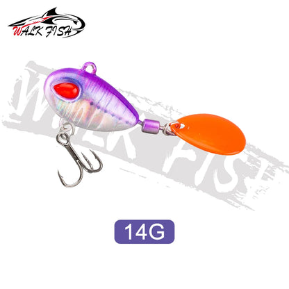 WALK FISH Sinking 3g-21g VIB Lure Spoon Spinner Fishing Bait Wobblers Metal Jig Rotating Sequin Tail Far Casting For Sea Bass