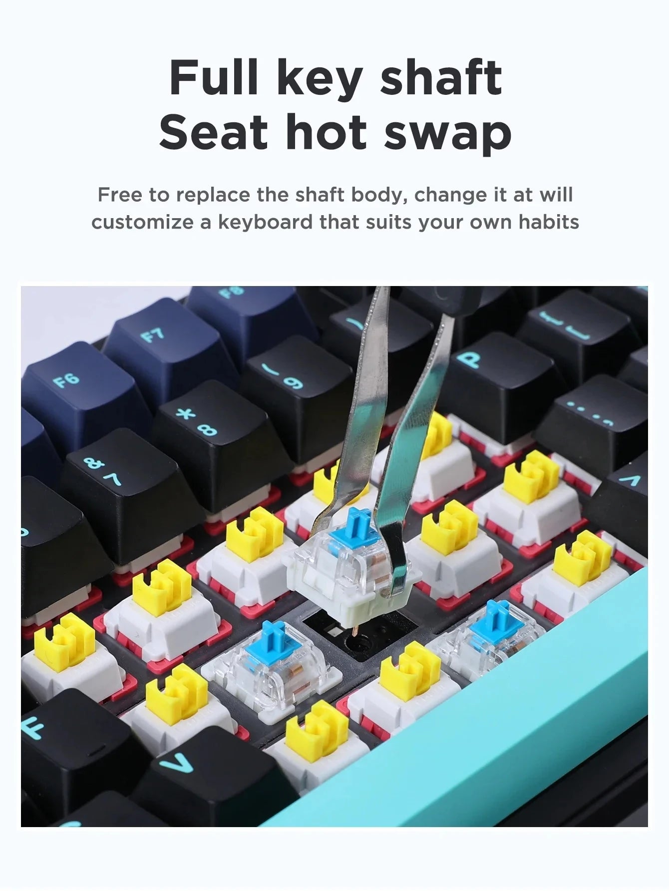 F87Pro Mechanical Keyboard, 2.4g/Usb/Bluetooth Tri Mode Wireless 87 Key 5 Layer Silencing Filling Suitable For Gaming Typing, AULA