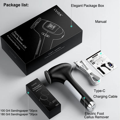 Electric Foot Callus Remover Adjustable Speed 115° Angled Design 8N.cm High Torque Foot Care Machine with Replaceable Sandpaper