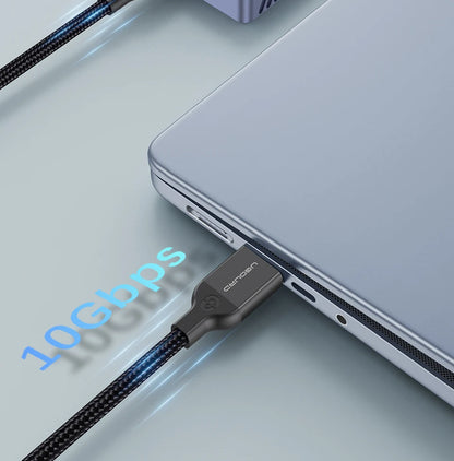 USB3.2 USB3.1 Gen2, 10Gbps Cable, USB-A to USB Type C Cable, 3A 60W Fast Charging, 10G Data Transfer Cord, USB-C for SSD Hard Disk