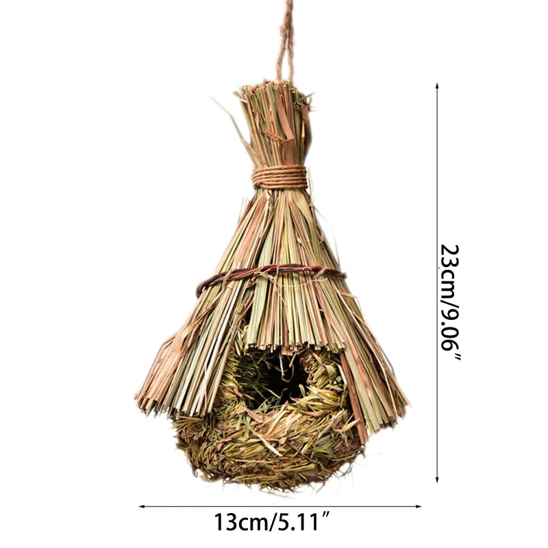 17 Styles Birds Nest Bird Cage Natural Grass Egg Cage Bird House Outdoor Decorative Woven Hanging Parrot Nest Houses Pet Bedroom