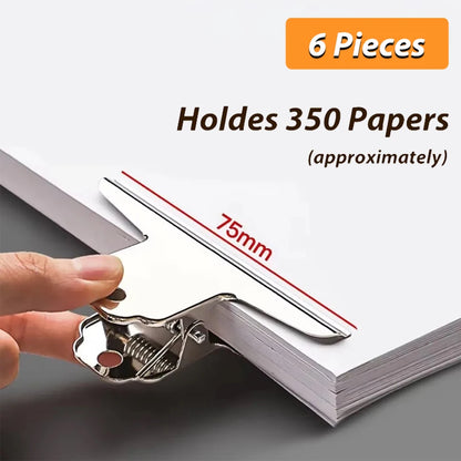 Stainless Steel Multi-functional Metal Clamp Paper Clips Strong Binder School Office Household Stationery Supplies