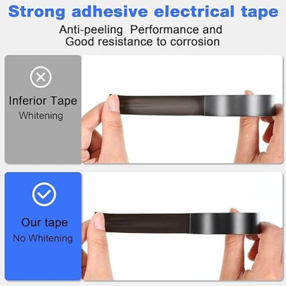 10/100M High-Temperature Resistant Black Rubber Electrical Tape, Durable and Soft Insulating Adhesive, for Industrial Use
