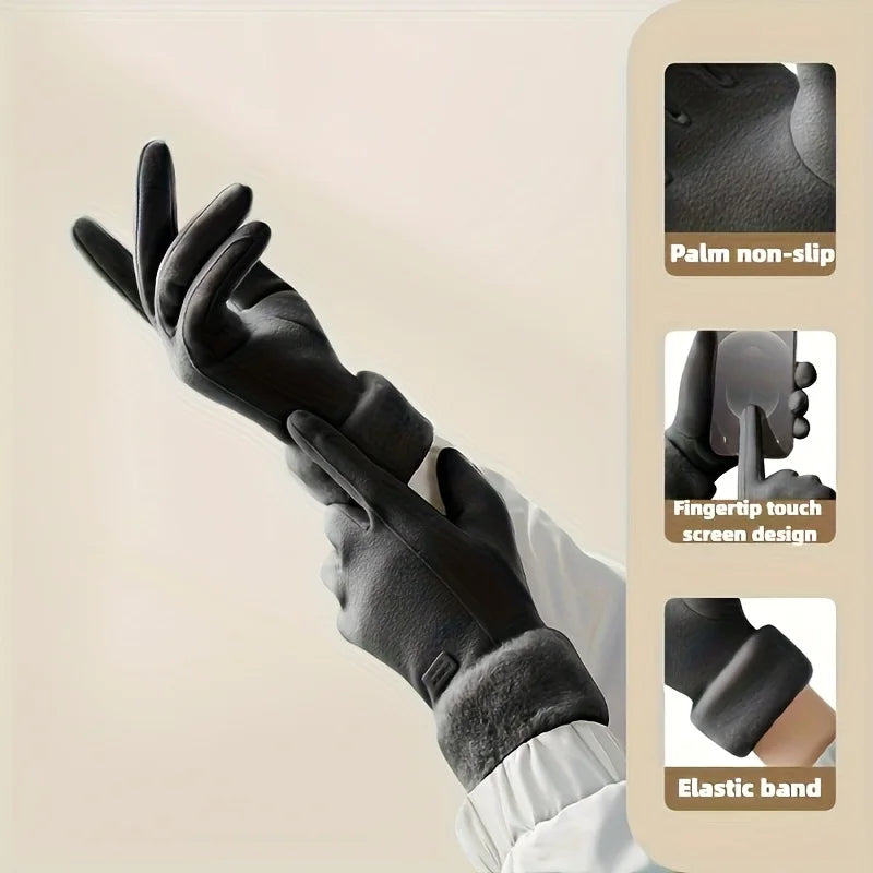 Women's Winter Warm Touchscreen Gloves, Plush Lined Thick Outdoor Leisure Protection