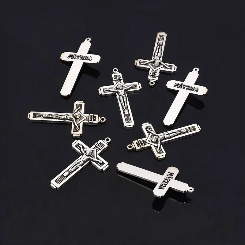 10 Pieces/Catholic Rosary Gold Plated Connector Necklace Bracelet Connector, Many Jesus Christ Statue Necklace Bracelet Triangle