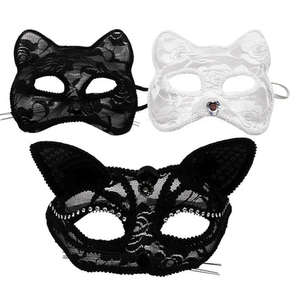 Sexy Lace Mask For Women Masquerade Party Props Halloween Cosplay Costume Accessories Half Face Cover Mask Animals Cat Eye Mask