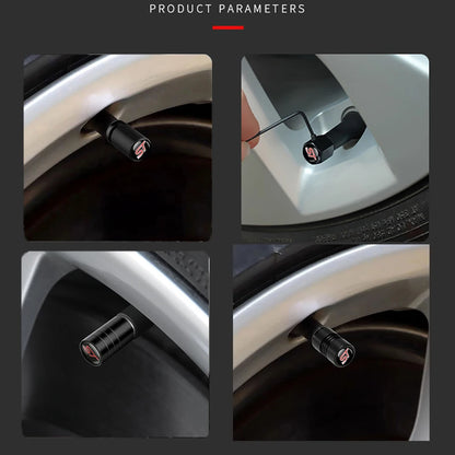 4Pcs/set High Quality Car Valve Caps Stem Case Covers For ST Line Accessories Wheel Valve Dust Caps Tyre Rim Stem Cover For Ford