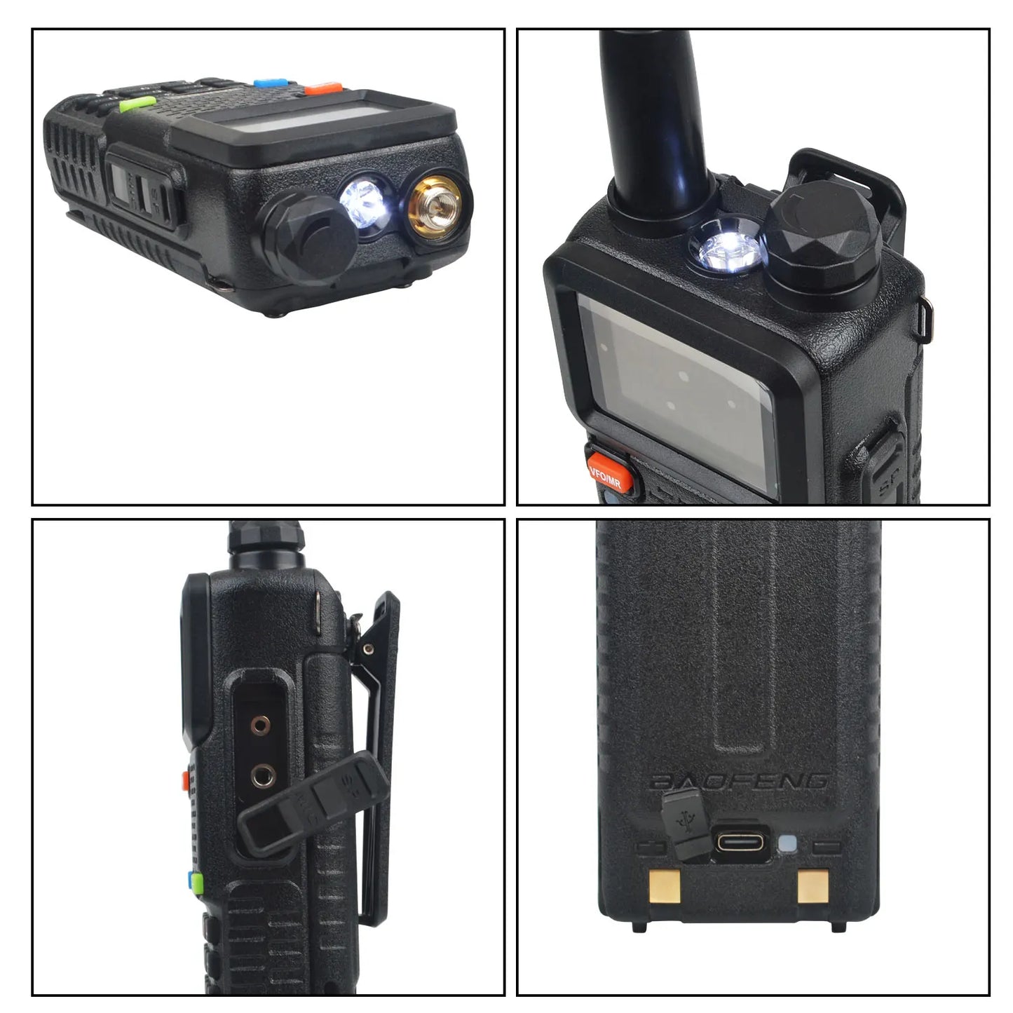 Baofeng UV-5RH Tri-band Walkie Talkie UHF 400-520MHz VHF136-174MHz 200-260MHz Wireless Fast Copy One Channel 7W 999Ch FM Radio