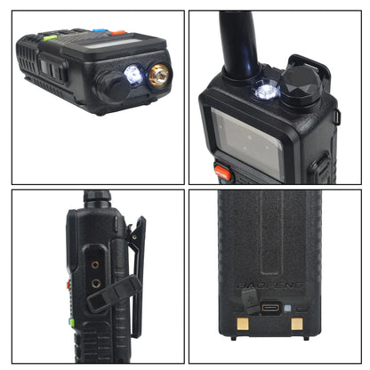 Baofeng UV-5RH Tri-band Walkie Talkie UHF 400-520MHz VHF136-174MHz 200-260MHz Wireless Fast Copy One Channel 7W 999Ch FM Radio