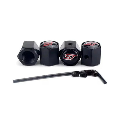 4Pcs/set High Quality Car Valve Caps Stem Case Covers For ST Line Accessories Wheel Valve Dust Caps Tyre Rim Stem Cover For Ford