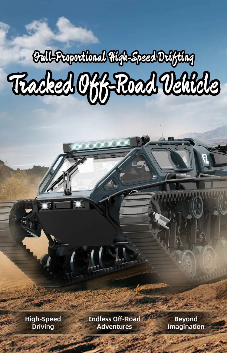 2.4G JJRC C8812 Full Scale Tracked RC Tank, Remote Control Tank With 360° Rotation Drift, RC Model Off-Road Vehicle, Children Gift