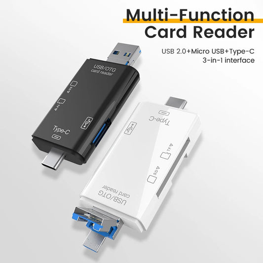 Elough 6 in 1 Card Reader OTG Type C Micro TF Card Reader Flash Drive Smart Memory Card Reader USB 2.0 TF CF Cardreader Adapter