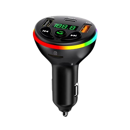 Car Bluetooth 5.0 FM Transmitter MP3 Modulator Player Handsfree Audio Receiver With 3 in 1 Charge Cable for IPhone Huawei Xiaomi