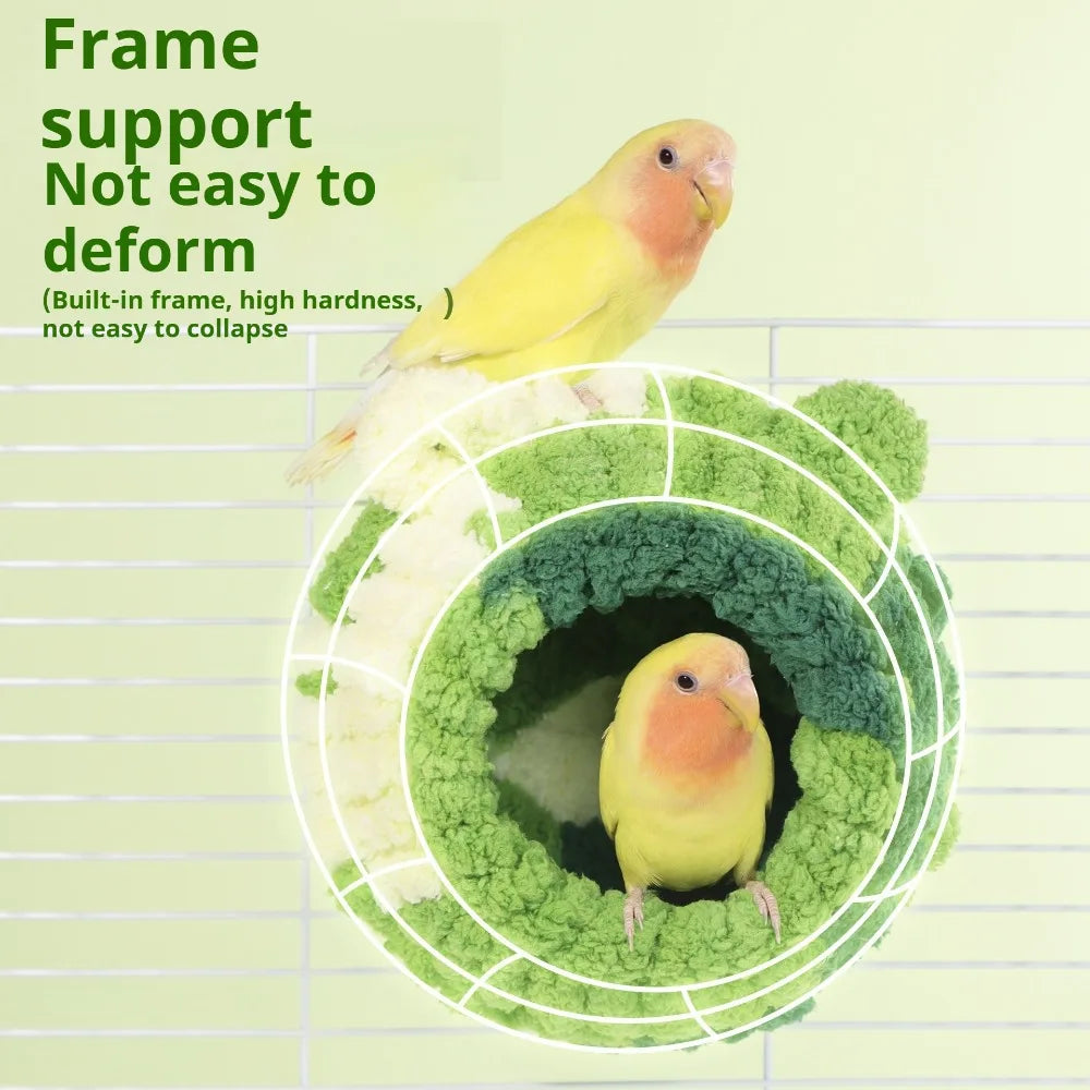 Bird Nest Warmth Parrot Nest Winter Bird Nest Thick Cotton Fleece Flannel Bird Cage Hanging Breeding Nest Small Pet Keep Warm