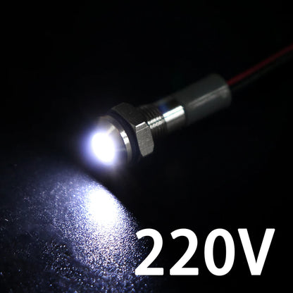 1PC IP65 6mm LED Waterproof Metal Indicator Light Signal Lamp With Wire 5V 12V 24V 220V Red/Yellow/Blue/Green/White Metal Button