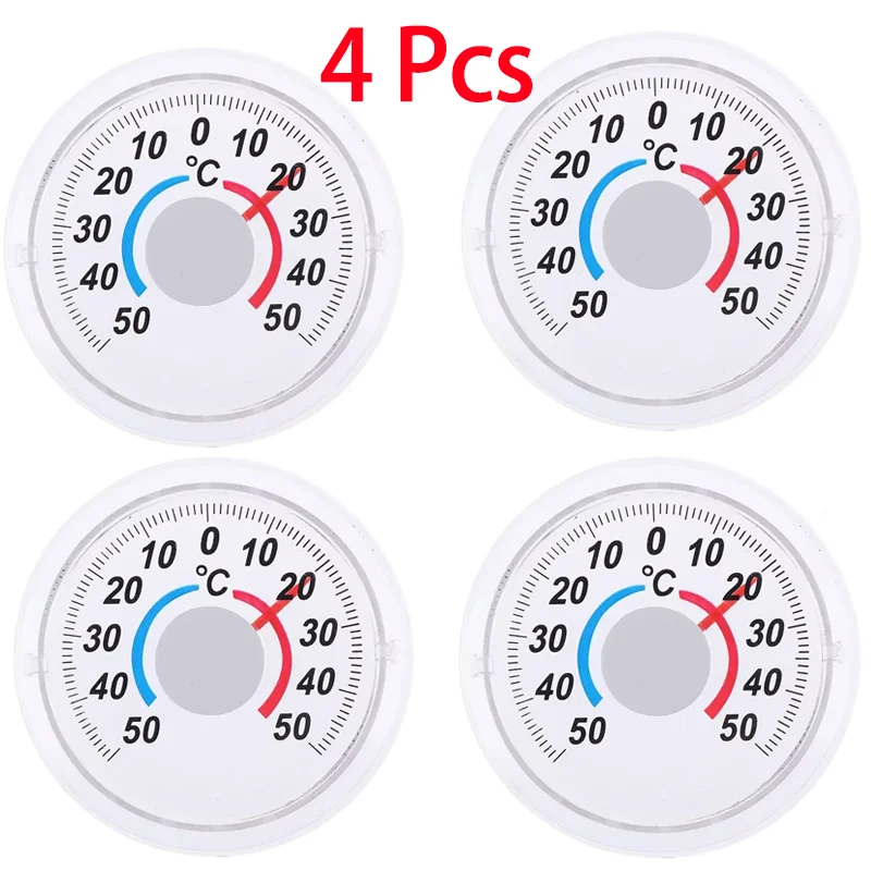 Round Plastic Outdoor Indoor Door Window Thermometer with Pointer - Humidity Temperature Measurement Tool Hygrometer Home Garden