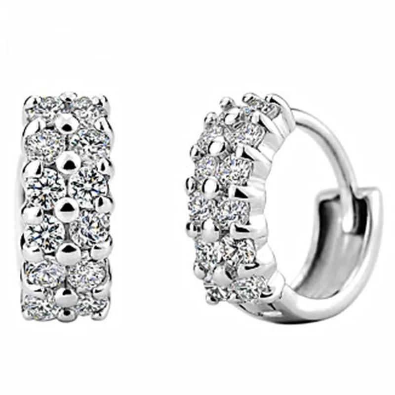 925 Sterling Silver Moon Universe Starry Sky Series Charm Earrings Women Blue Shiny Zircon Daily Wear Jewelry