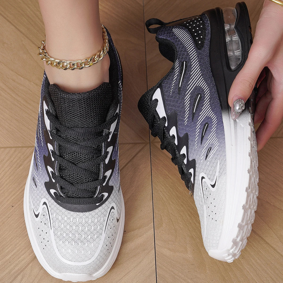 Sneaker Women's Walking Shoes Women's Fashion Air Cushion Mesh Breathable Tennis Sport Shoes