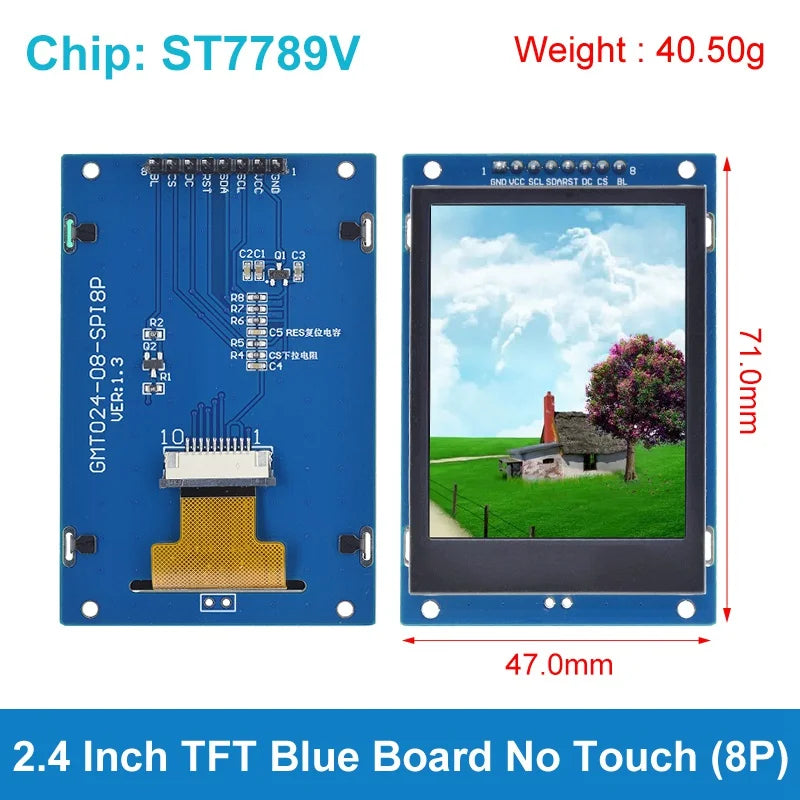 2.4 inch 240x320 SPI TFT LCD Serial Port Module 5V/3.3V Micro SD Card ILI9341 / ST7789V LCD Display With Touch / NO Touch