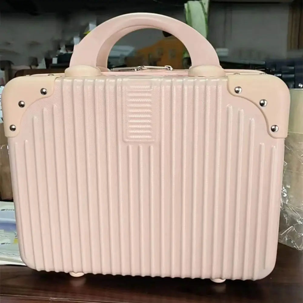 14-inch Lightweight Mini Travel Suitcase Cosmetic Box Waterproof Hand Luggage Organizer Makeup Case Portable Small Boarding Case