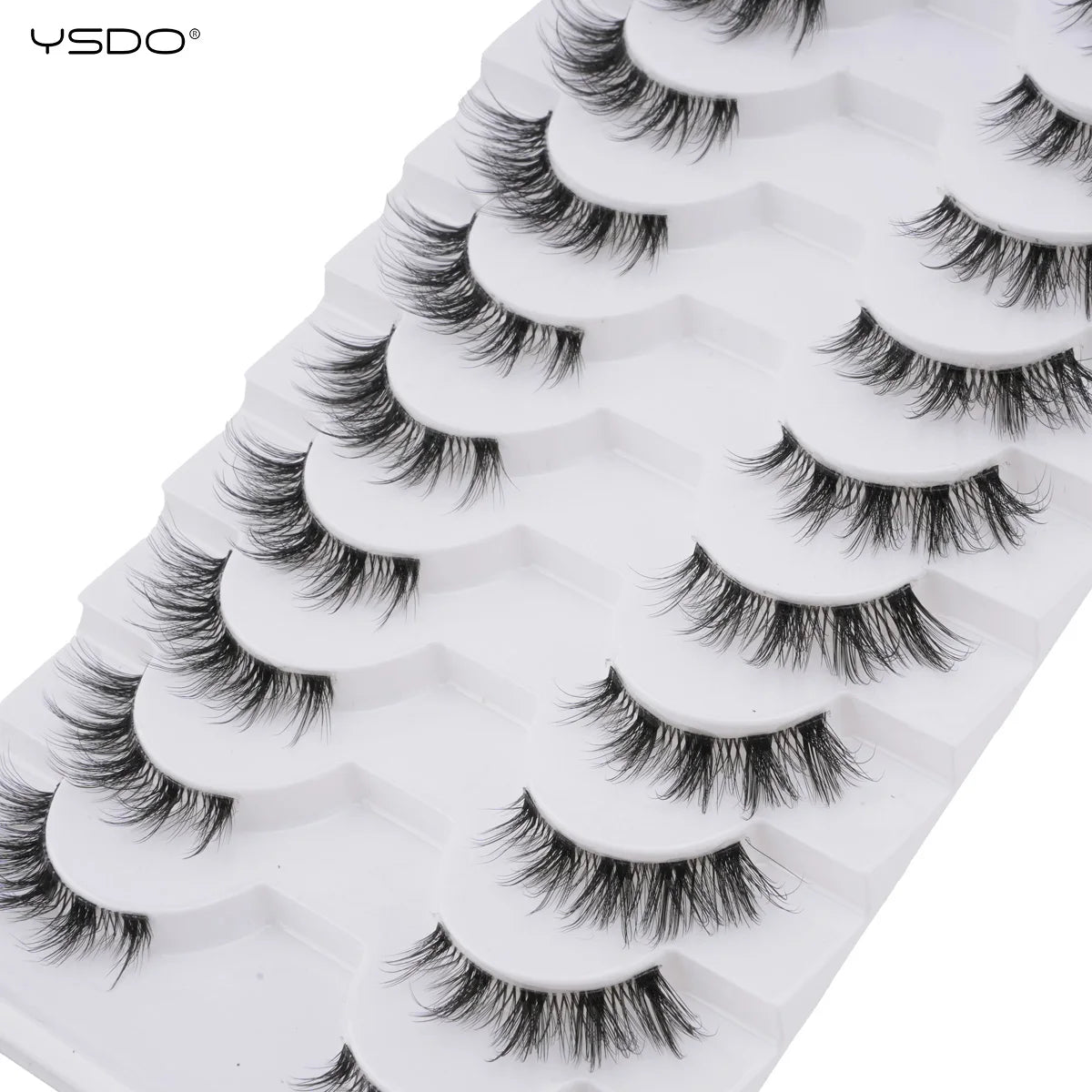 YSDO 5/10 Pairs Half Lashes Cat Eyelashes Soft Natural Clear Band False Lashes Natural Wispy Faux 3d Mink Eyelashes Makeup Tools