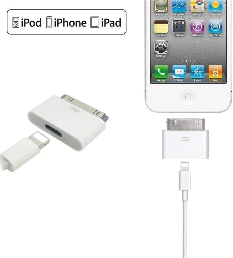 8-Pin Male to 30-Pin Female Charging Sync Lighting to 30-Pin Adapter for iPhone 4 4S iPad 2 3 iPod Touch Charger Cable Converter